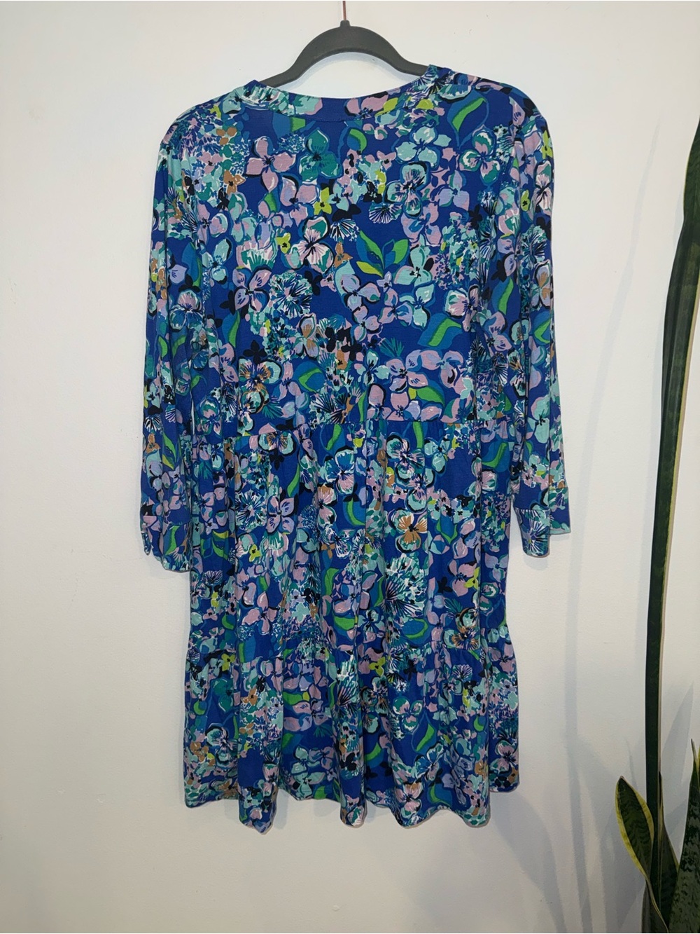 Lilly Pulitzer Alaina dress Sz XL extra large blue 100% cotton floral - Picture 11 of 11